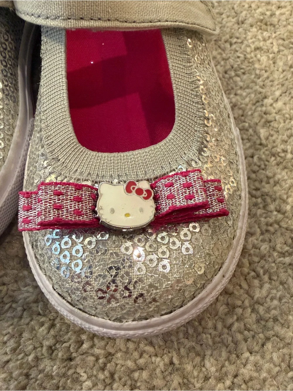 Keds x Hello Kitty Silver Sequin Glitter Mary Jane Shoes - Toddler Size 10
